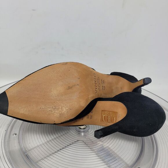 VINCE, D'Orsay Womens Suede Leather High Heels Pointed Toe Italian Black Sz 8.5M - Picture 5 of 7